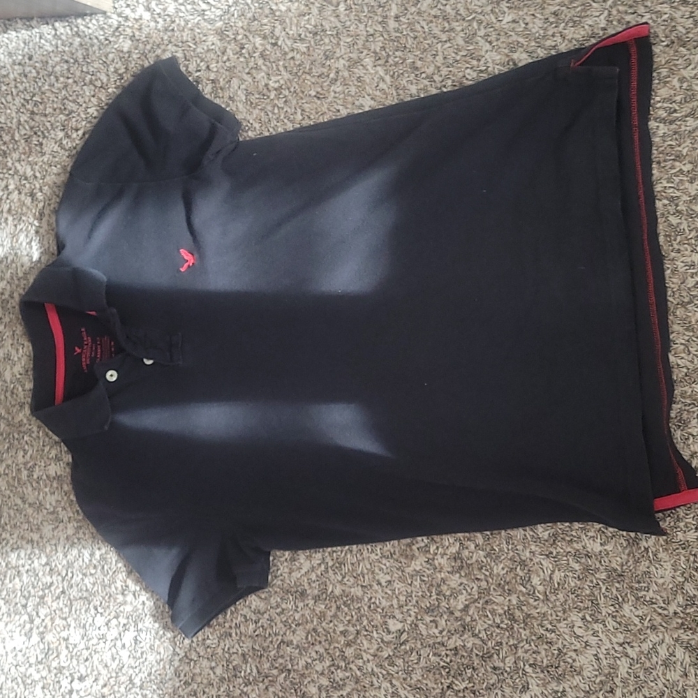 American Eagle Classic Fit Polo- Soft Black
